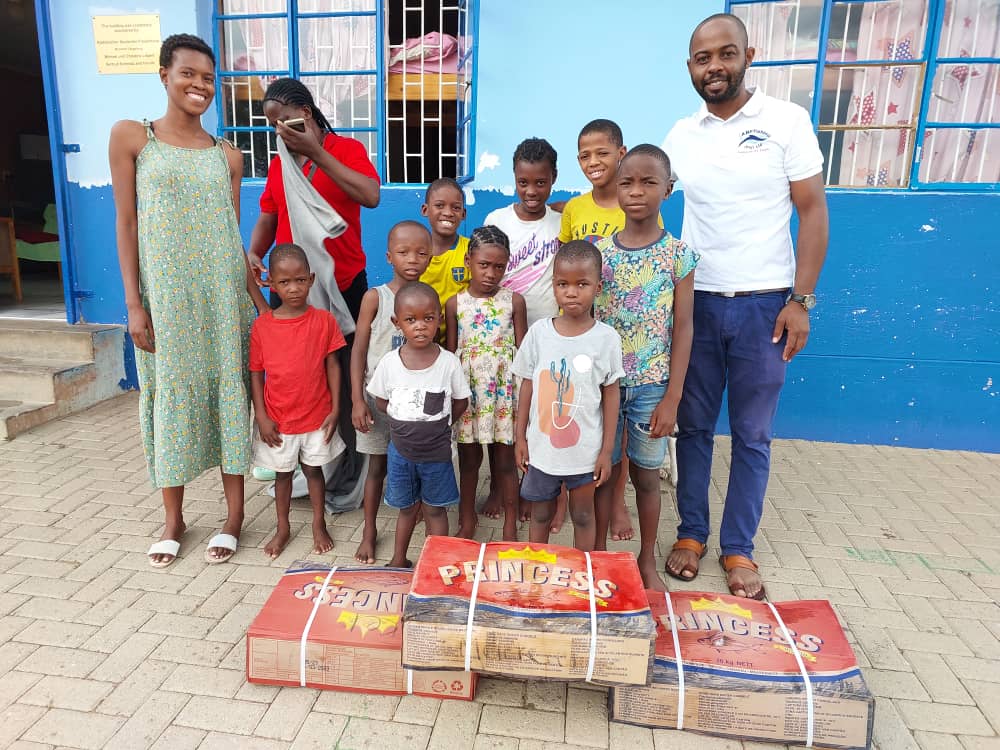 ABF Fishing team delivering a community donation at Katutura Old Age Home